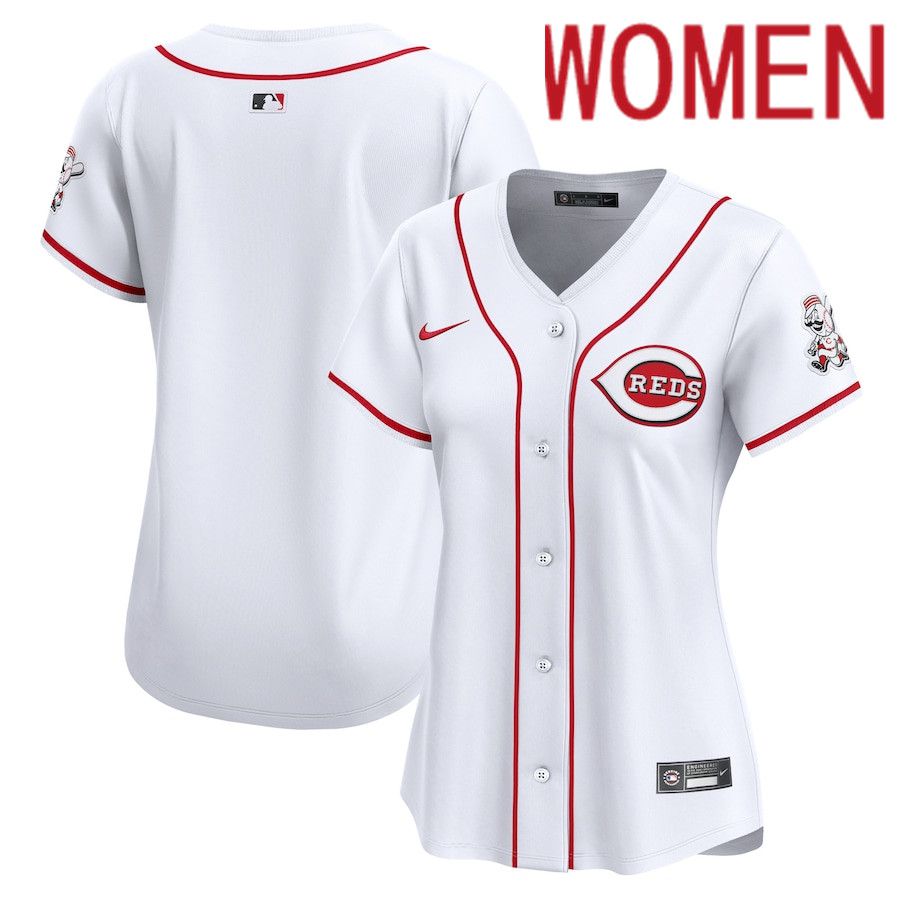 Women Cincinnati Reds Blank Nike White Home Limited MLB Jersey